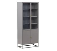 Vaisselier 4 Portes "Bakal" 190cm Gris Clair
