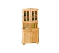 Inter Link Vaisselier Bahut Buffet haut rustique Pin massif vernis naturel