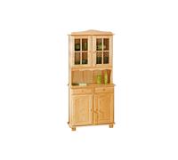Inter Link Vaisselier Bahut Buffet haut rustique Pin massif vernis naturel
