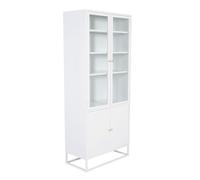 Vaisselier 4 Portes en Métal "Bakal" 190cm Blanc