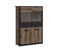 Vaisselier 4 portes Petits-meubles - Romane - 100 x 41 x 145cm - Bois et noir