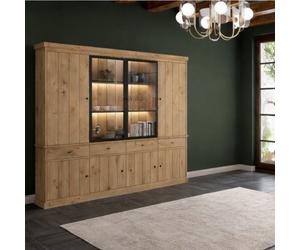 Vaisselier en bois 4 portes dont 2 vitrées VALENTINE