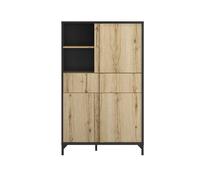 Vaisselier industriel 3 portes 1 tiroir - L94 x H153 x P41 cm - 94 cm X 41 cm X 153 cm - ESTEBAN Bois Clair