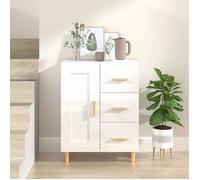 Vaisselier Meuble Rangement - vidaXL - Buffet(1 pc) - bois d'ingénierie - blanc brillant - 69,5 x 34 x 90 cm@kbh95c