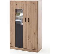 Vaisselier - vitrine coloris chêne - Longueur 89 x Hauteur 143 x Profondeur 39 cm