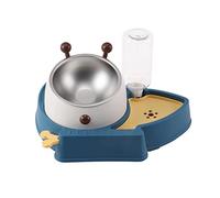 Vaisselle 3 en 1 pour animal domestique - Distributeur d'eau automatique incliné - En acier inoxydable - Abreuvoir amovible - Distributeur d'eau pour chien - Ensemble combiné surélevé