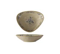 Vaisselle chinoise antique en céramique de couleur sous glaçure simple - Plaque triangulaire de lune unie de 22,9 cm
