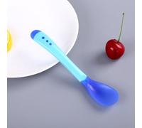 Vaisselle D'Alimentation Pour Bébé, Cuillère À Détection De Température, Fourchette De Sécurité En Silicone Pour Enfants, Cuillères D'Alimentation 6 Couleurs En Vogue 1 Pièce