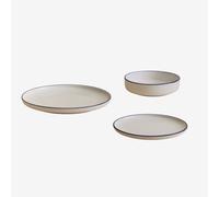 Vaisselle De 12 Pièces En Grès Ronilena Blanc Gardenia - Bleu Ken