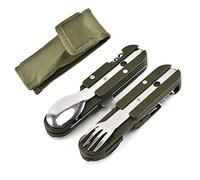 Vaisselle de camping en acier inoxydable 5 en 1,Outils de camping en plein air,Vaisselle d'extérieur,Vaisselle pliante multifonctionnelleVaisselle de voyage（2 pièces）