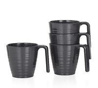 Vaisselle de camping en mélamine pour 4 personnes I Tasses Stone 4 pièces (convient pour rouge, bleu, gris, curry, vert)