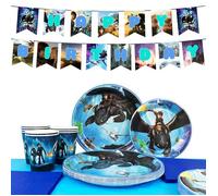 Vaisselle de fête - INBOXXARTY - Comment dresser votre dragon - Kit complet 16 invités - Multicolore - Enfant