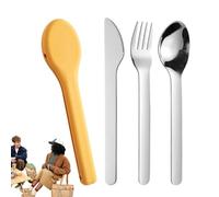 Vaisselle de voyage, ensemble d'ustensiles de voyage,Outils de camping Couverts portables en acier inoxydable - Cuillère fourchette polyvalente pour vaisselle de camping en plein air pour pique-nique
