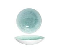 Vaisselle en céramique Bol profond rond émaillé à large bouche en céramique, vaisselle simple rétro exquise -9,5 pouces rouge(9.5 inch green)