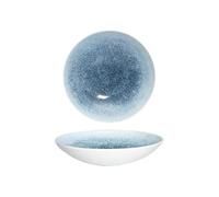 Vaisselle en céramique Bol profond rond émaillé à large bouche en céramique, vaisselle simple rétro exquise -9,5 pouces rouge(9.5 inch blue)