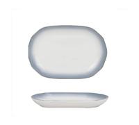 Vaisselle en céramique Glaçage rond chinois avec or et changement progressif de gris peut être une assiette en céramique micro-ondable-bol de 9 pouces(12-Inch deep fish plate)