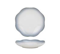 Vaisselle en céramique Glaçage rond chinois avec or et changement progressif de gris peut être une assiette en céramique micro-ondable-bol de 9 pouces(8 inch deep plate)