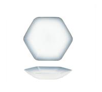 Vaisselle en céramique Glaçage rond chinois avec or et changement progressif de gris peut être une assiette en céramique micro-ondable-bol de 9 pouces(Gradual change gray 6 angle deep plate)