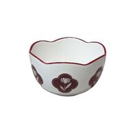 Vaisselle En Céramique Rouge Tulipe Bols Assiettes Plateaux À La Maison Dîner Collation Petit Déjeuner Dessert Nid D'oiseau Salade Fruits Crème Glacée Soupes Pâtes Collations(Bol de 4,8 pouces)