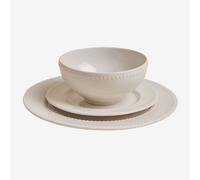 Vaisselle En New Bone China De 12 Pièces Borela Blanc Blanc