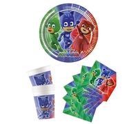 Vaisselle jetable - Kit anniversaire vaisselle jetable Pyjamasques