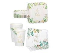 Vaisselle jetable - Kit vaisselle jetable Oh baby eucalyptus