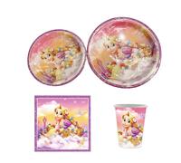 Vaisselle jetable princesse raiponce, décor de fête d'anniversaire pour fille, autocollant d'arrière-plan, assiette de réception-cadeau pour bébé, tasse à bandoulière sticker 12pcs