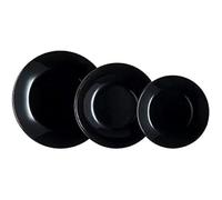 Vaisselle - Luminarc - Arc Zelie - 18 Pièces - Verre Opale - Noir - Lavastoviglie - Elegante E Raffinato