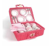 Vaisselle Pique-Nique Tidlo En Panier Rose