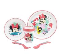 VAISSELLE POUR ENFANTS 5 PIÈCES AVEC BASE ANTIDÉRAPANTE. ASSIETTE, BOL, VERRE DE 260 ML ET COUVERTS. SANS BPA | MINNIE MOUSE BEING MORE MINNIE MOUSE