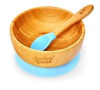 Vaisselle pour enfants - Klarstein Bambuswald - Bol et cuillère inclus - 400 ml - En bambou - Bleu