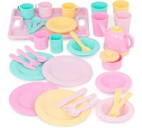 Vaisselle Wishes Dinnerware-Ensemble De Vaisselle-Assiettes,Tasses Et Jouets Pour Le Goûter-Jouer À La Cuisine Pour Tout-Petits Et Enfants-Jouer À Faire Semblant-3 Ans Et +