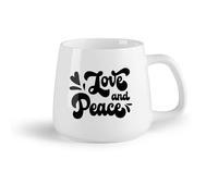 Vajilla de Cerámica para Hogar Amor y Paz Creatividad y Pacifismo （14oz/400ml） El mejor regalo para una bebida matutina, bodas, cumpleaños, regalos para mujeres, Día del Padre, madres, niñas y niños
