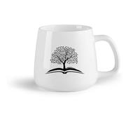 Vajilla de Cerámica para Hogar Biblioteca Escolar Libros y Árboles （14oz/400ml） El mejor regalo para una bebida matutina, bodas, cumpleaños, regalos para mujeres, Día del Padre, madres, niñas y niños