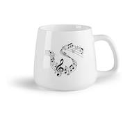 Vajilla de Cerámica para Hogar composiciones musicales abstractas （14oz/400ml） El mejor regalo para una bebida matutina, bodas, cumpleaños, regalos para mujeres, Día del Padre, madres, niñas y niños