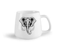 Vajilla de Cerámica para Hogar Elefante africano animal tribal （14oz/400ml） El mejor regalo para una bebida matutina, bodas, cumpleaños, regalos para mujeres, Día del Padre, madres, niñas y niños