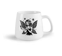 Vajilla de Cerámica para Hogar Un hada con alas brillantes volando （14oz/400ml） El mejor regalo para una bebida matutina, bodas, cumpleaños, regalos para mujeres, Día del Padre, madres, niñas y niños