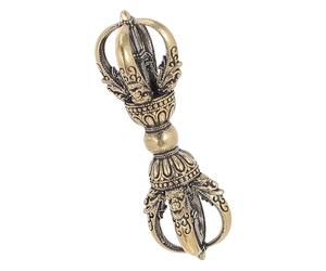 Vajra Bouddhiste en Laiton Vintage, Objet de Contemplation Or | Finition Antique, Sculptures Artisanales, Décor Feng Shui et Temples Zen, Collectionneurs D’amulettes