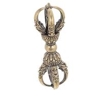 Vajra en Laiton Finition Antique, Ornement de Table Tibétain | Sculptures la Main, Style Vintage, pour Temples Zen et Décor Feng Shui, Nettoyage Facile