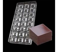 Vak 24 cavités carré Moule à chocolat en polycarbonate Candy Plateau moule à gelée d'injection de rigide PC Chocolat Moules Bakeware Pan - 27.5 x 13.5 x 2.4 cm