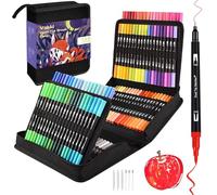 VAKKI Lot de 120 marqueurs à double pointe en feutre pour dessiner, peindre, écrire, dessiner et dessiner