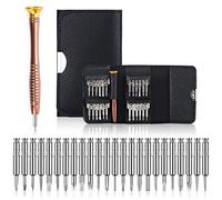 Vakki Tournevis Précision Mini 25 en 1 Kit de Tournevis Précision Outils de Réparation, Tournevis Outils Set étui en Cuir pour iphone, Portable, Laptop, Montre, Jouets, Lunettes, Bijoux etc