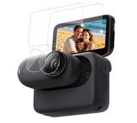 Vakler 2 Pièces Verre Trempé pour Insta360 Go 3S + 2 TPU Caméra Protecteur