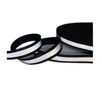 Vakorise Bandes de ruban en tissu réfléchissant, à coudre, multicolores, 5 mètres 10 mm(Black)