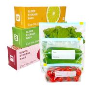 VAKOWOO Lot de 100 sacs de congélation pour aliments - 3 tailles - Sacs à sandwich réutilisables avec fond extensible - Sacs alimentaires résistants à fermeture éclair pour fruits, légumes, viande,