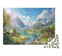 Val originel Puzzle 1000 Pièces avec Emboîtement Parfait, Puzzle d'art Montagne du lacdéfi Entre Amis pour Un Tableau À Encadrer, Superbe Idée Cadeau 38x26cm/1000pcs