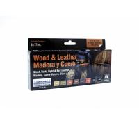 (VAL70182) - AV Vallejo Model Color Set - Wood and Leather (x8)