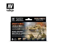 (VAL70208) - AV Vallejo Model Color Set - WWII Desert British & German