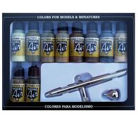 (VAL71168) - AV Vallejo Model Air Set - Ultra Airbrush + 10 Camo Cols