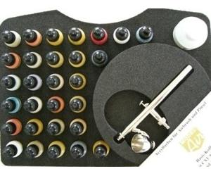 (VAL71172) - AV Vallejo Model Air 17ml - Basic Colours & Airbrush Set